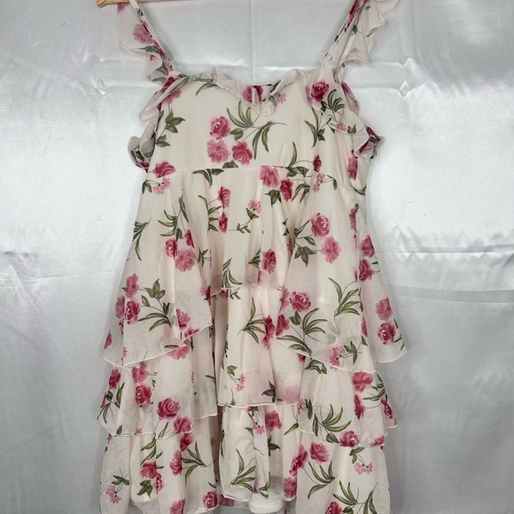 NWOT Wild Fable Floral Tiered Lined Mini Dress Adjustable Straps Size Medium - Picture 5 of 9